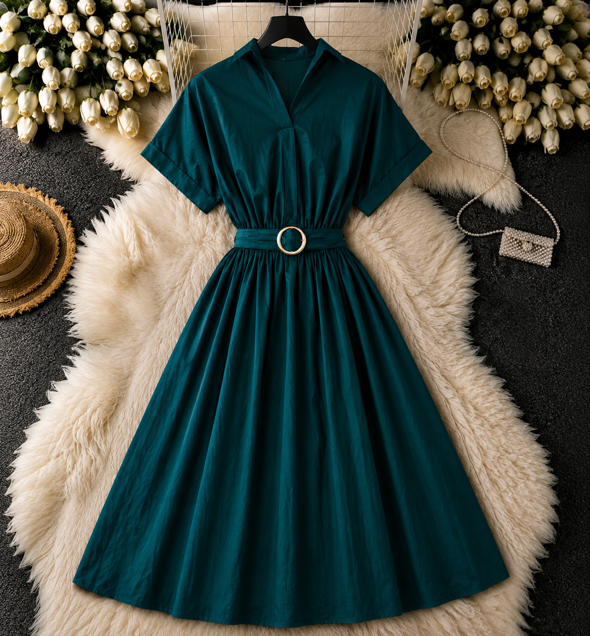 Rochie midi din bumbac