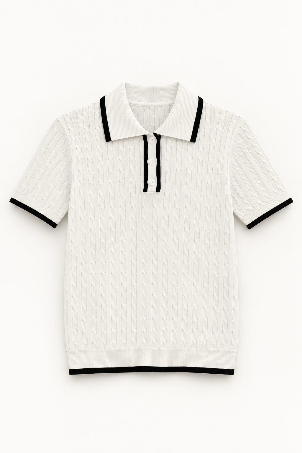 Pulover polo din tricot