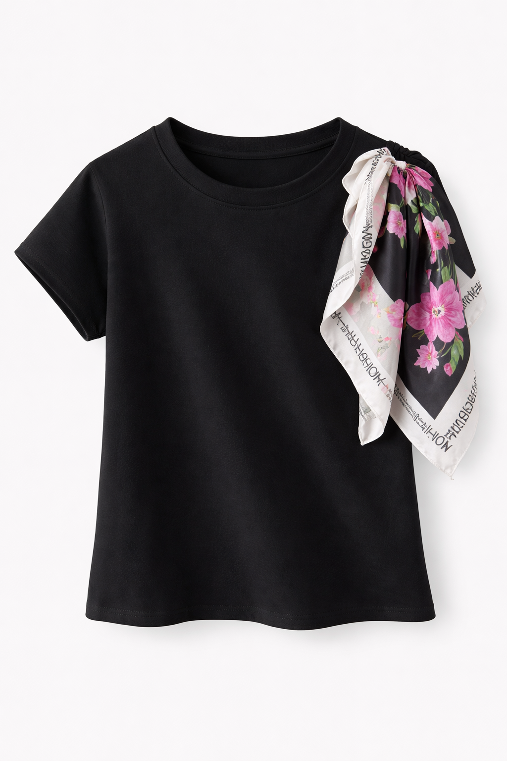 Tricou cu eșarfă decorativă