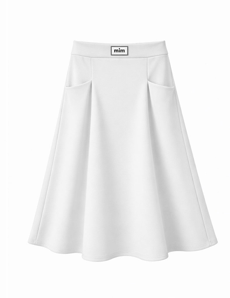 Fustă midi clos cu talie elastică – croi lejer și elegant