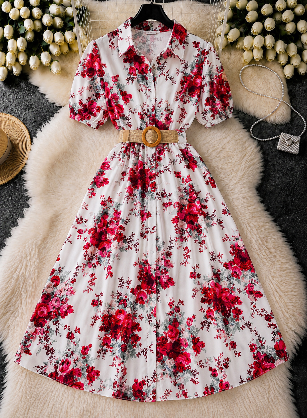 Articolul zilei 🎀                             Rochie maxi florală cu curea