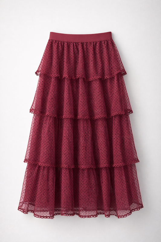 Fustă Elegantă din Tulle cu Volane