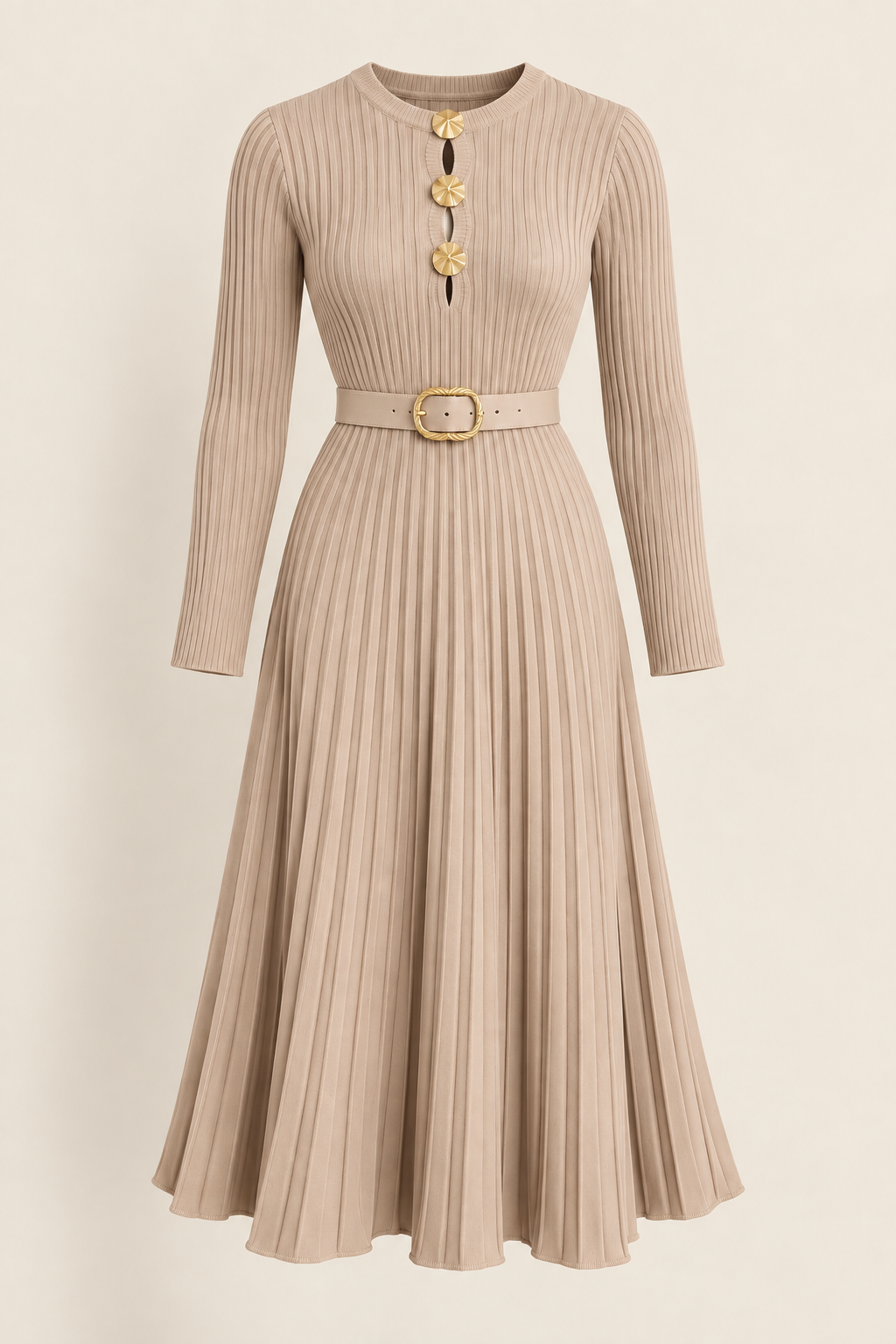 Rochie plisată elegantă cu curea
