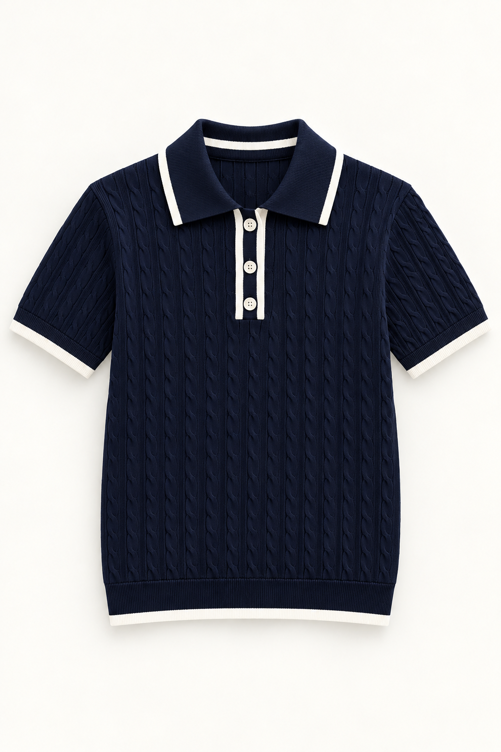 Pulover polo din tricot