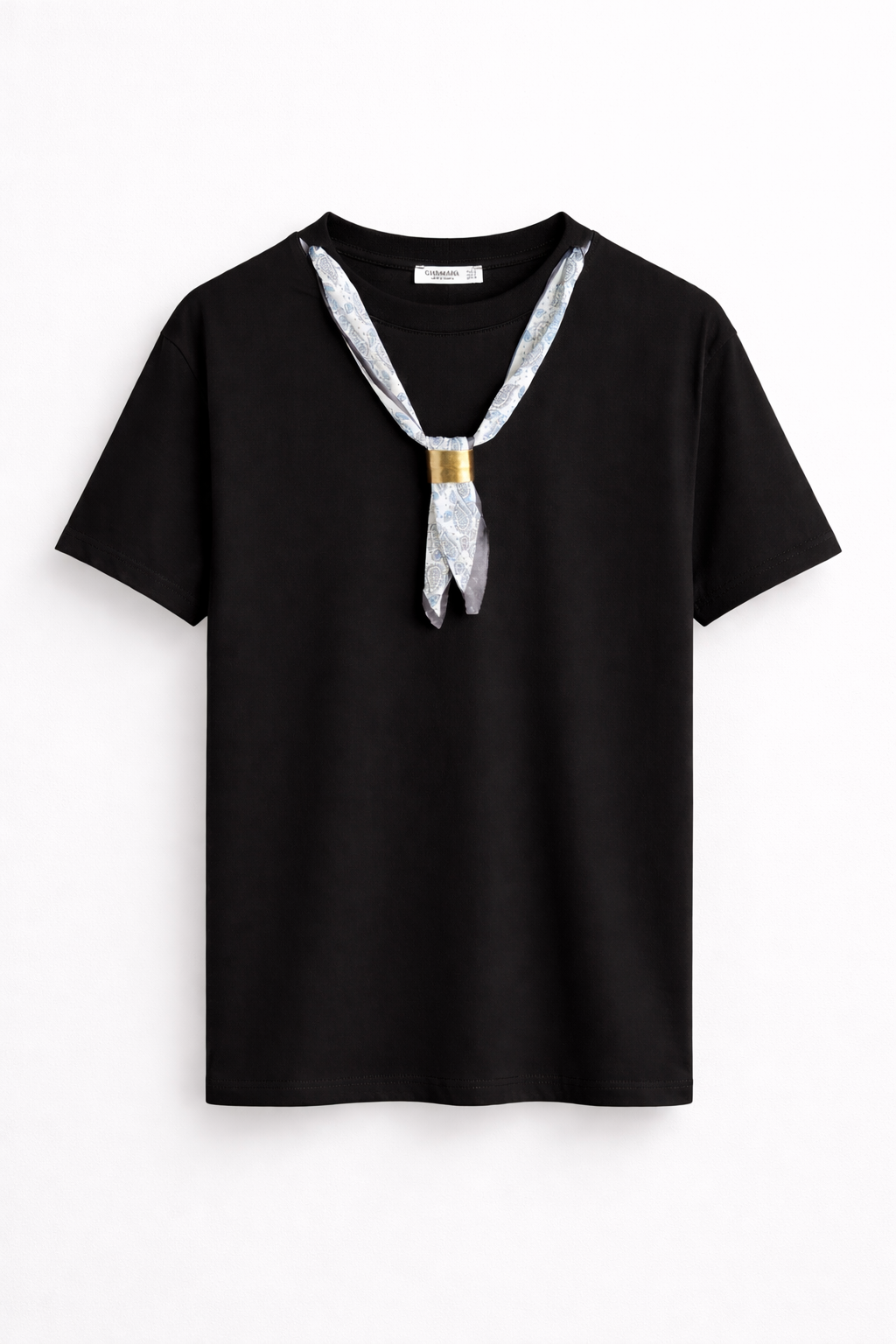 Tricou cu eșarfă decorativă 100% bumbac