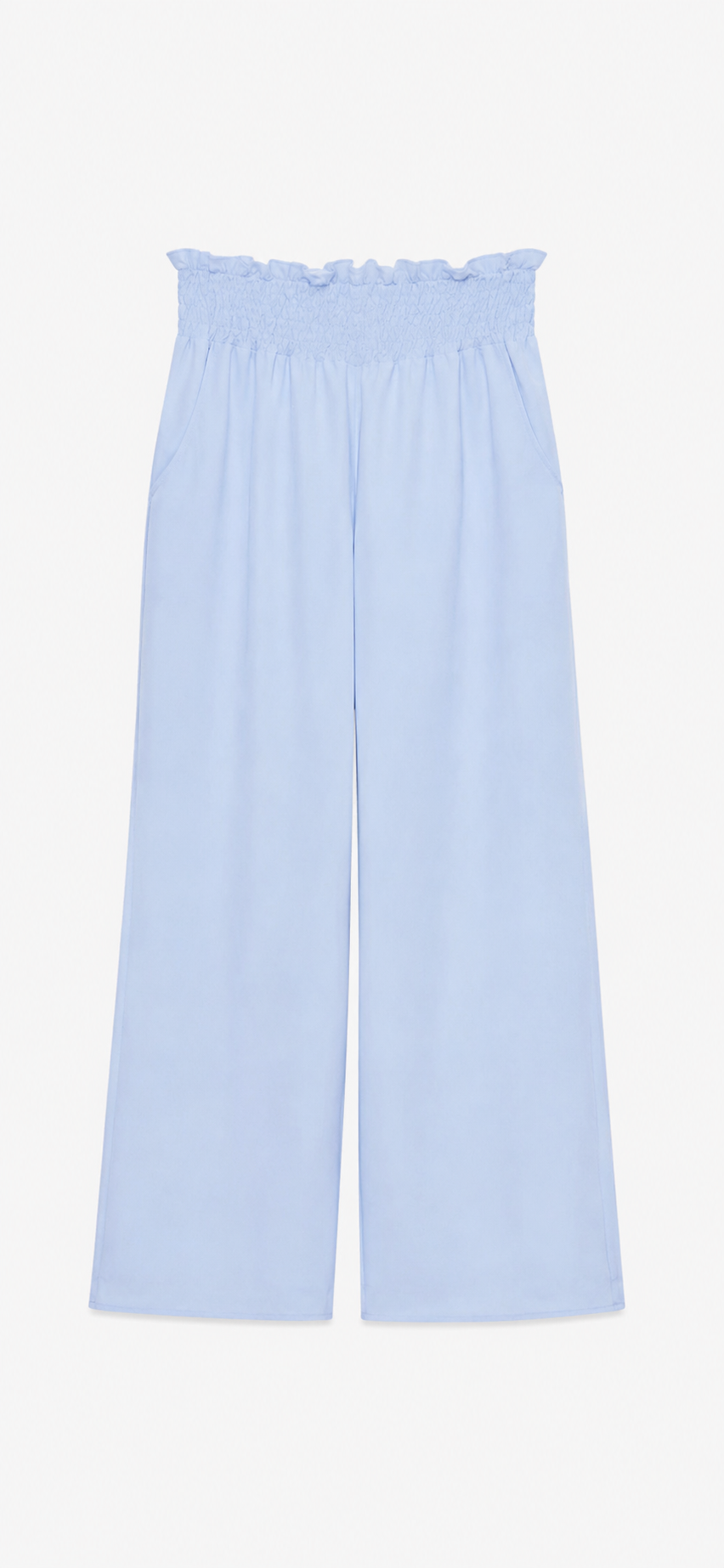 Pantaloni palazzo cu talie elastică