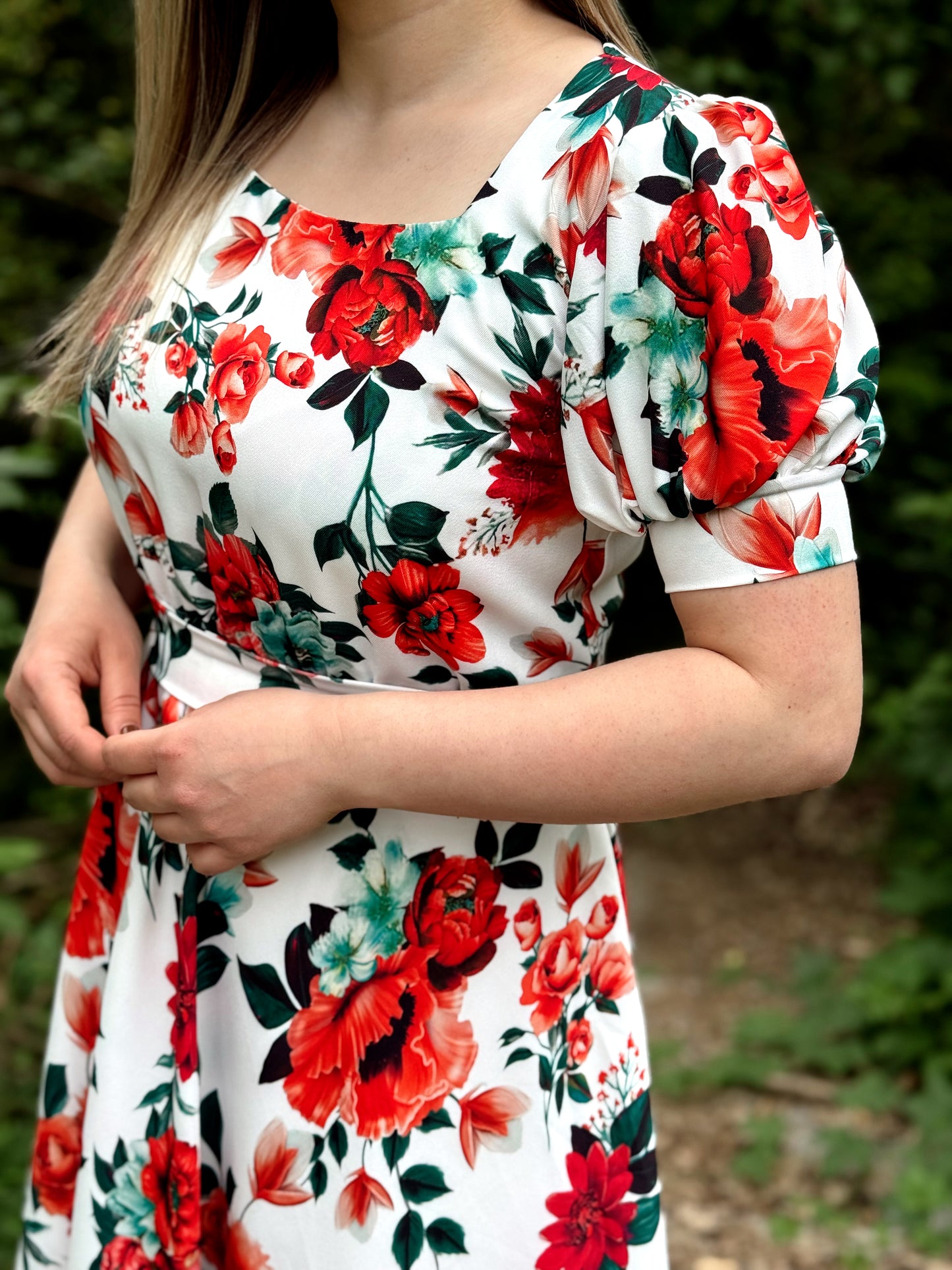 Rochie florală din vâscoză