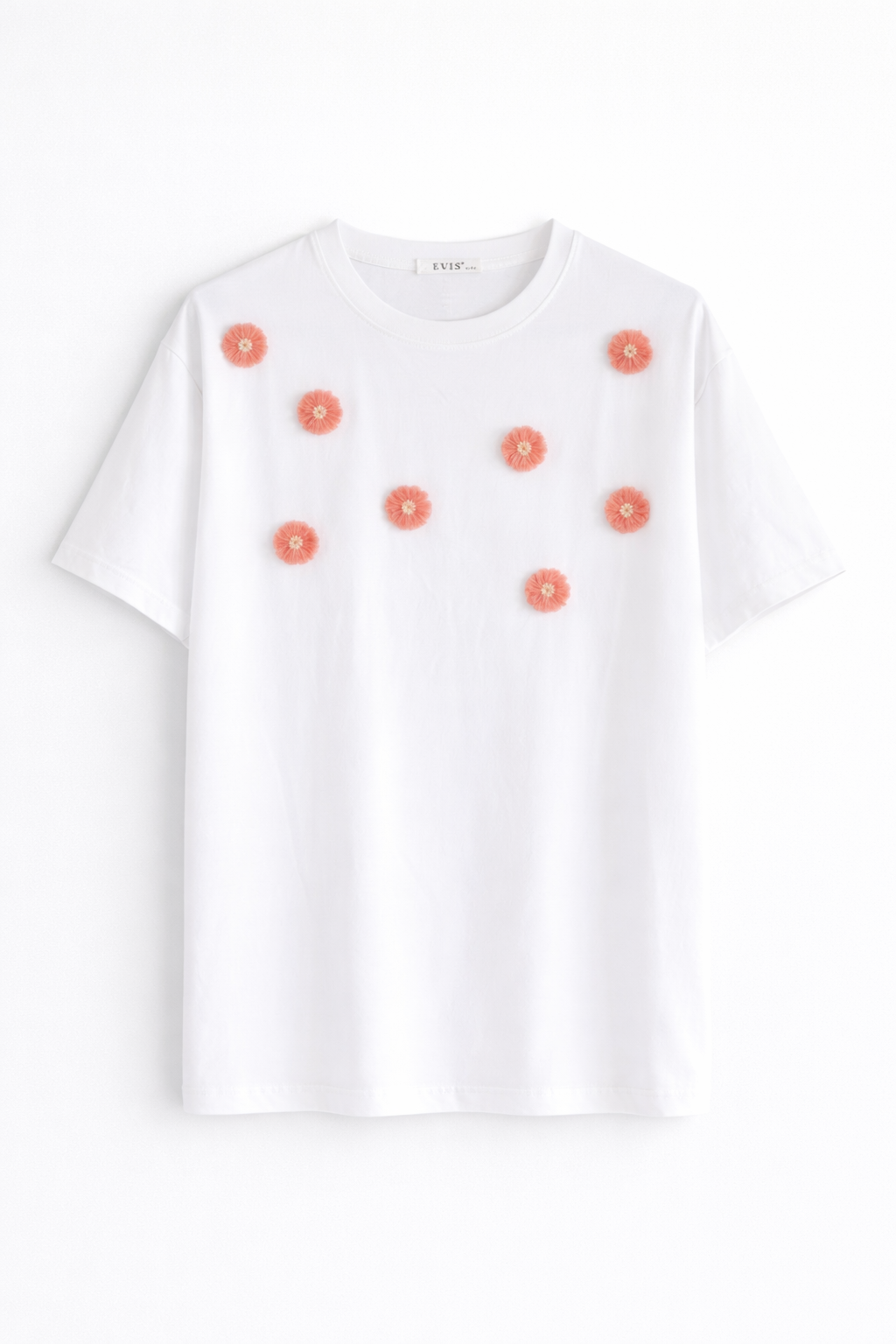 Tricou cu flori aplicate