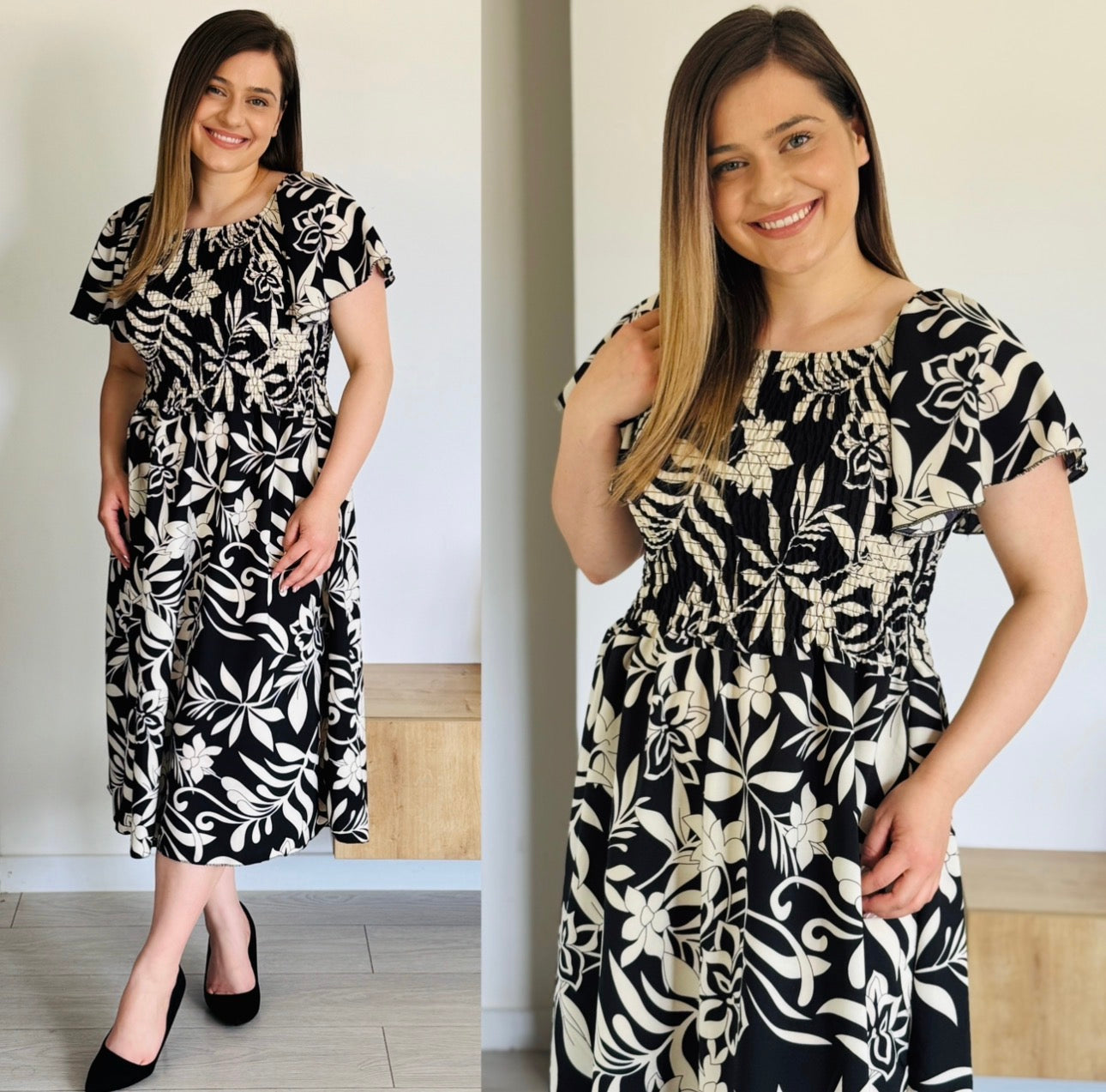 Rochie midi cu imprimeu modern