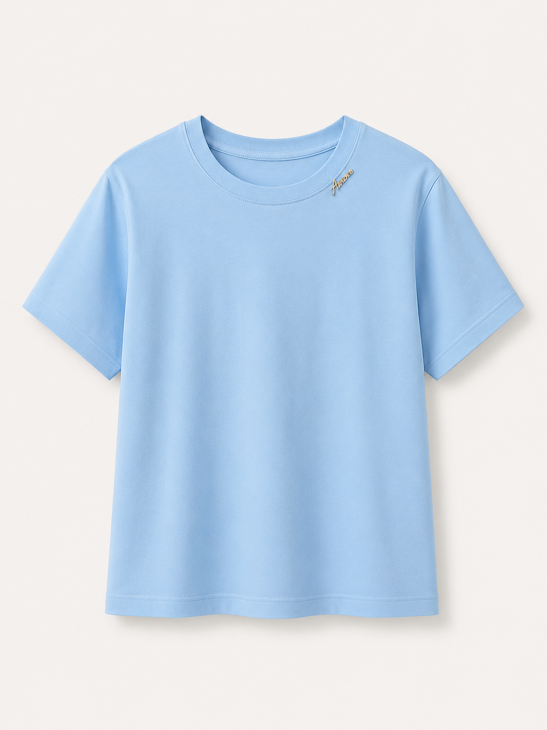 Tricou basic oversized cu detaliu decorativ