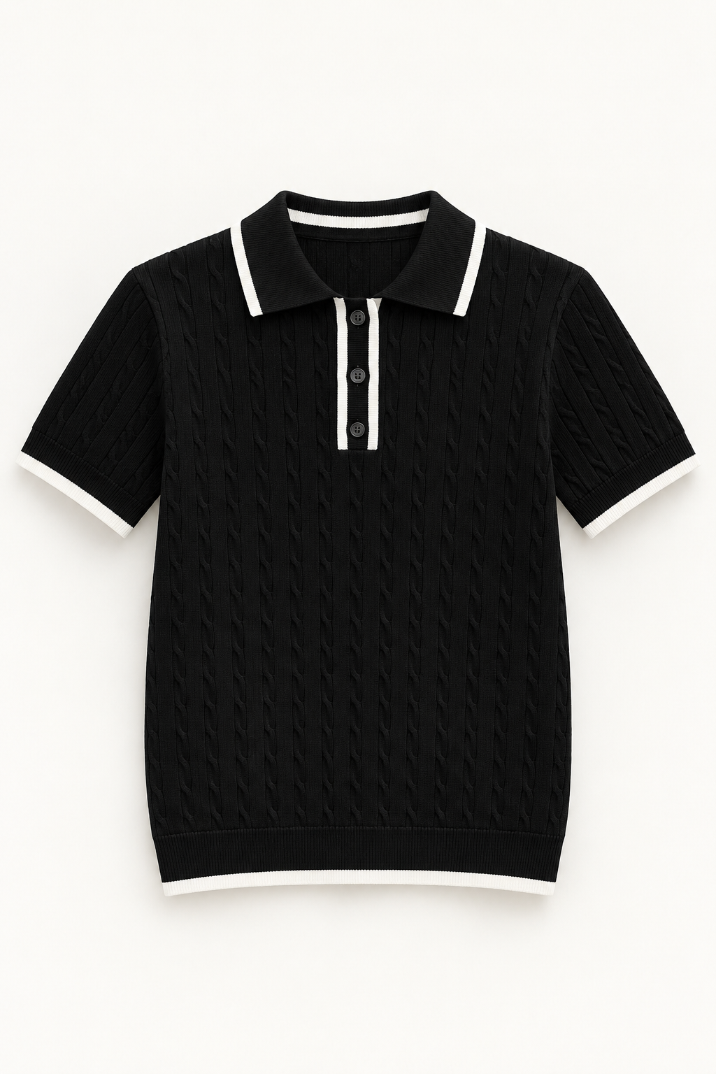 Pulover polo din tricot