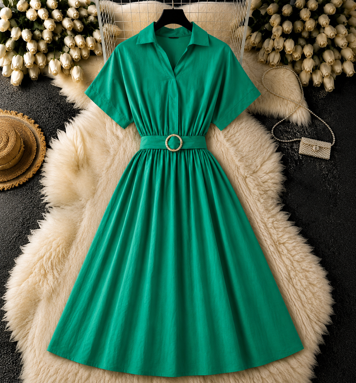 Rochie midi din bumbac