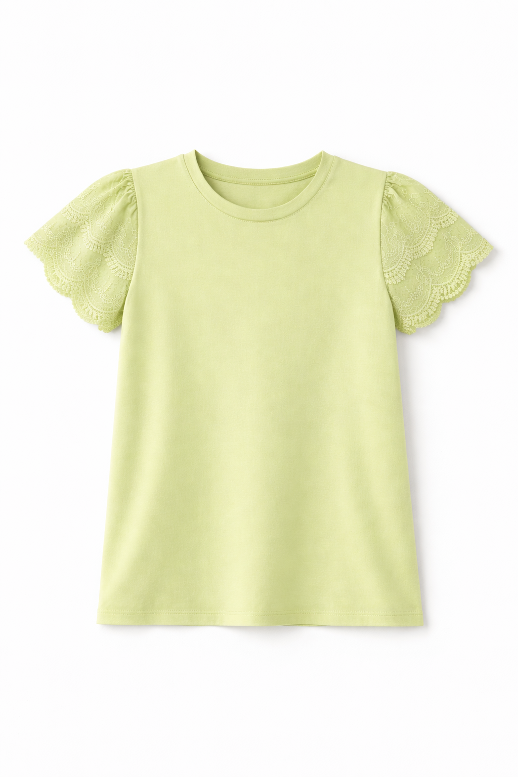 Tricou cu mâneci din dantelă