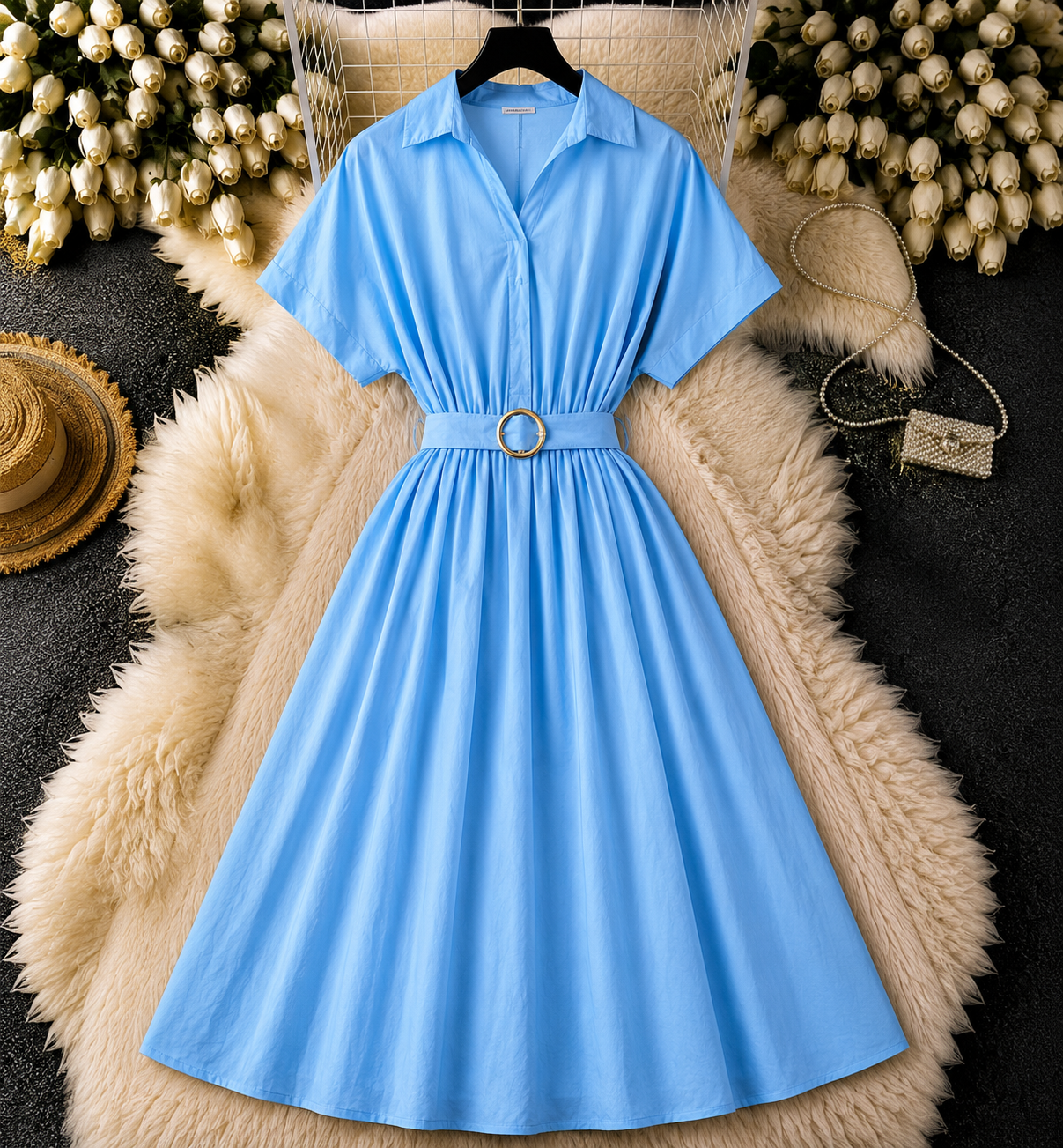 Rochie midi din bumbac