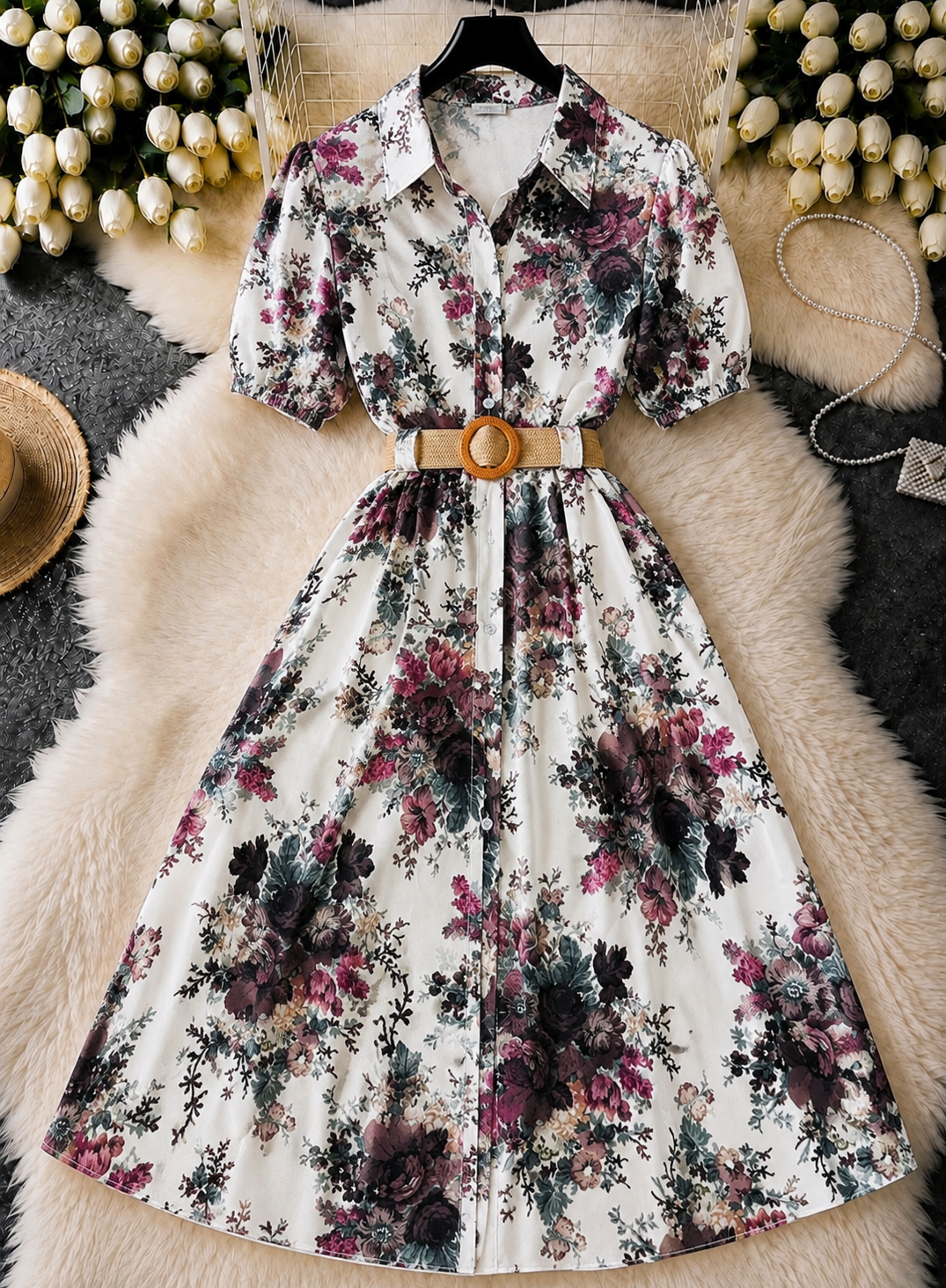 Articolul zilei 🎀                             Rochie maxi florală cu curea