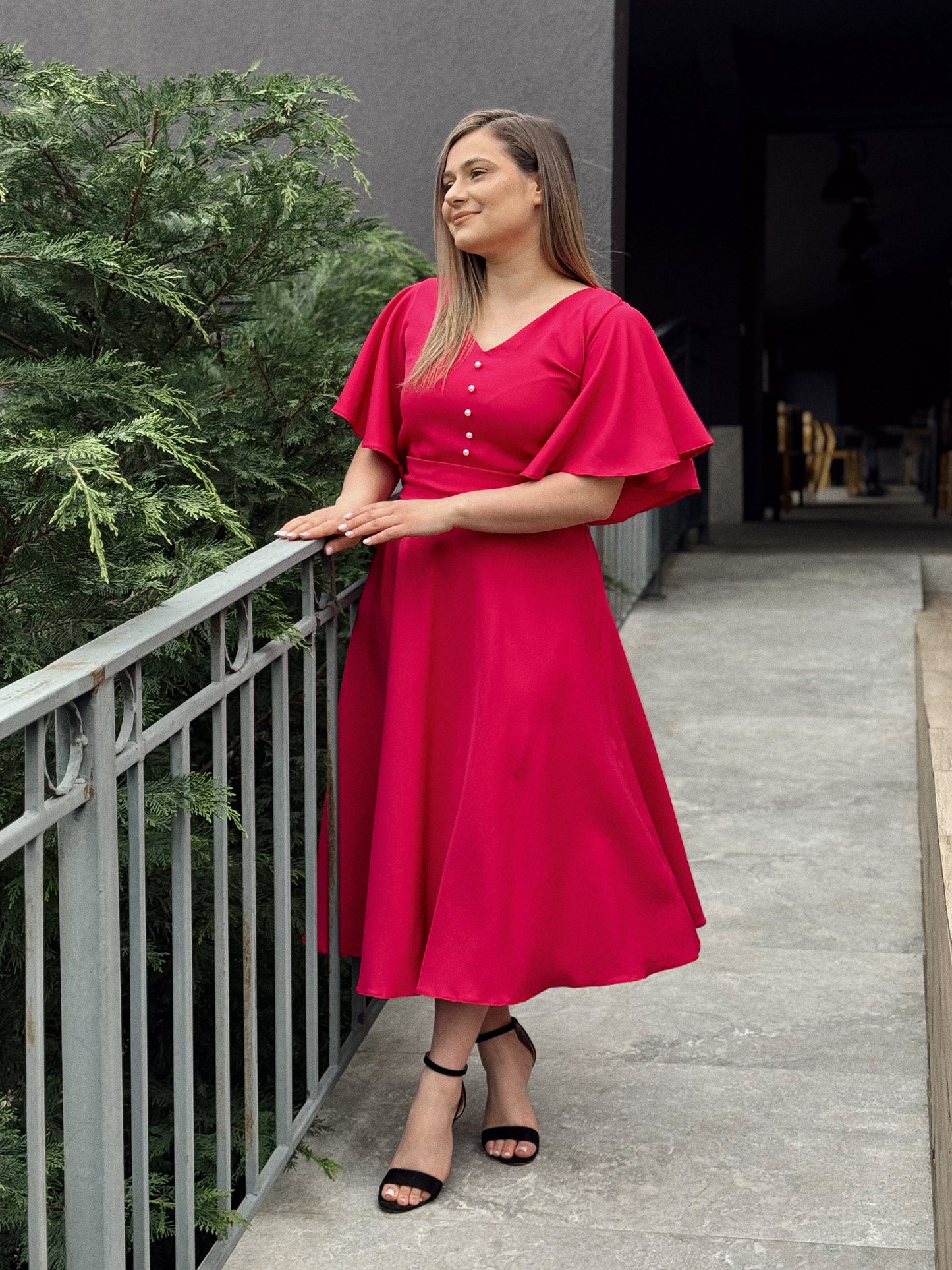 Rochie Elegantă din Stofă Barbie