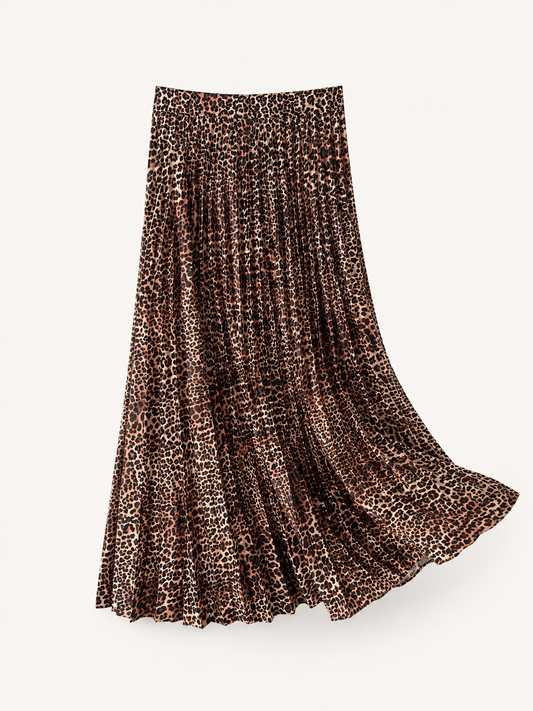 Fustă plisată cu imprimeu animal print