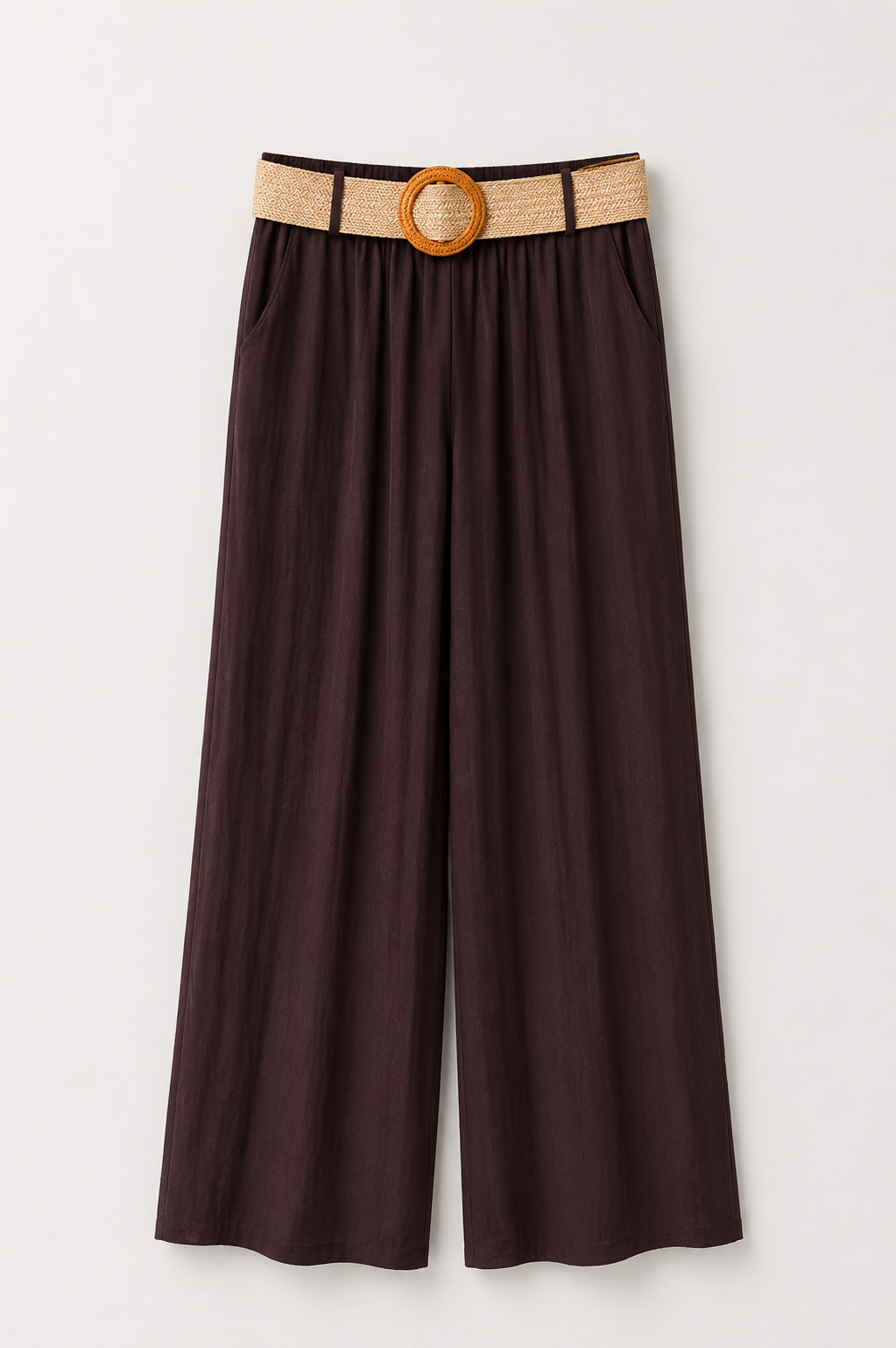Articolul zilei 3 🎀                       Pantaloni palazzo satinați cu curea
