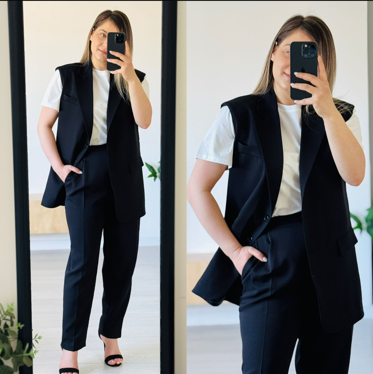 Compleu damă elegant (vestă + pantaloni)