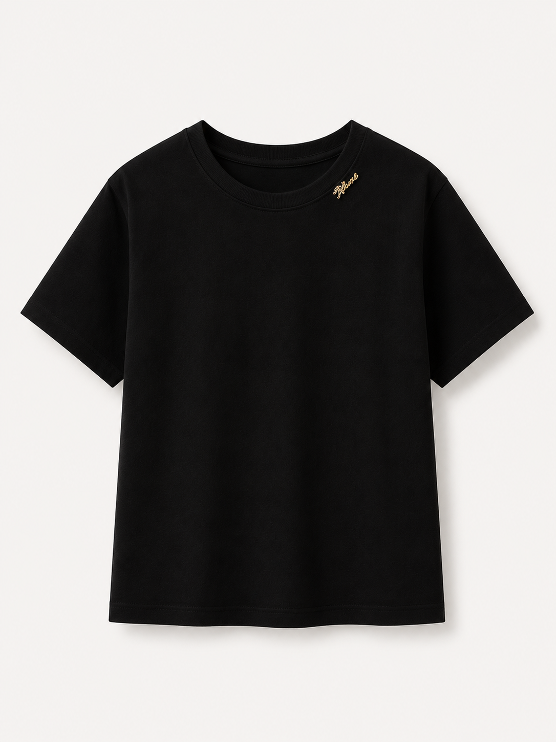 Tricou basic oversized cu detaliu decorativ