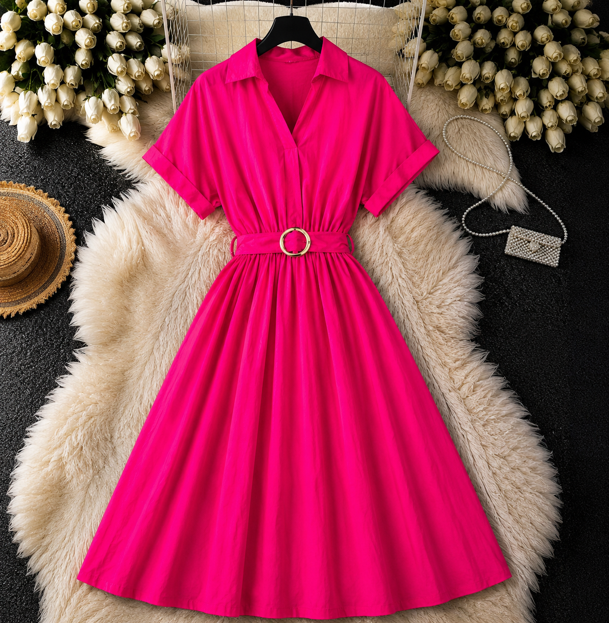 Rochie midi din bumbac