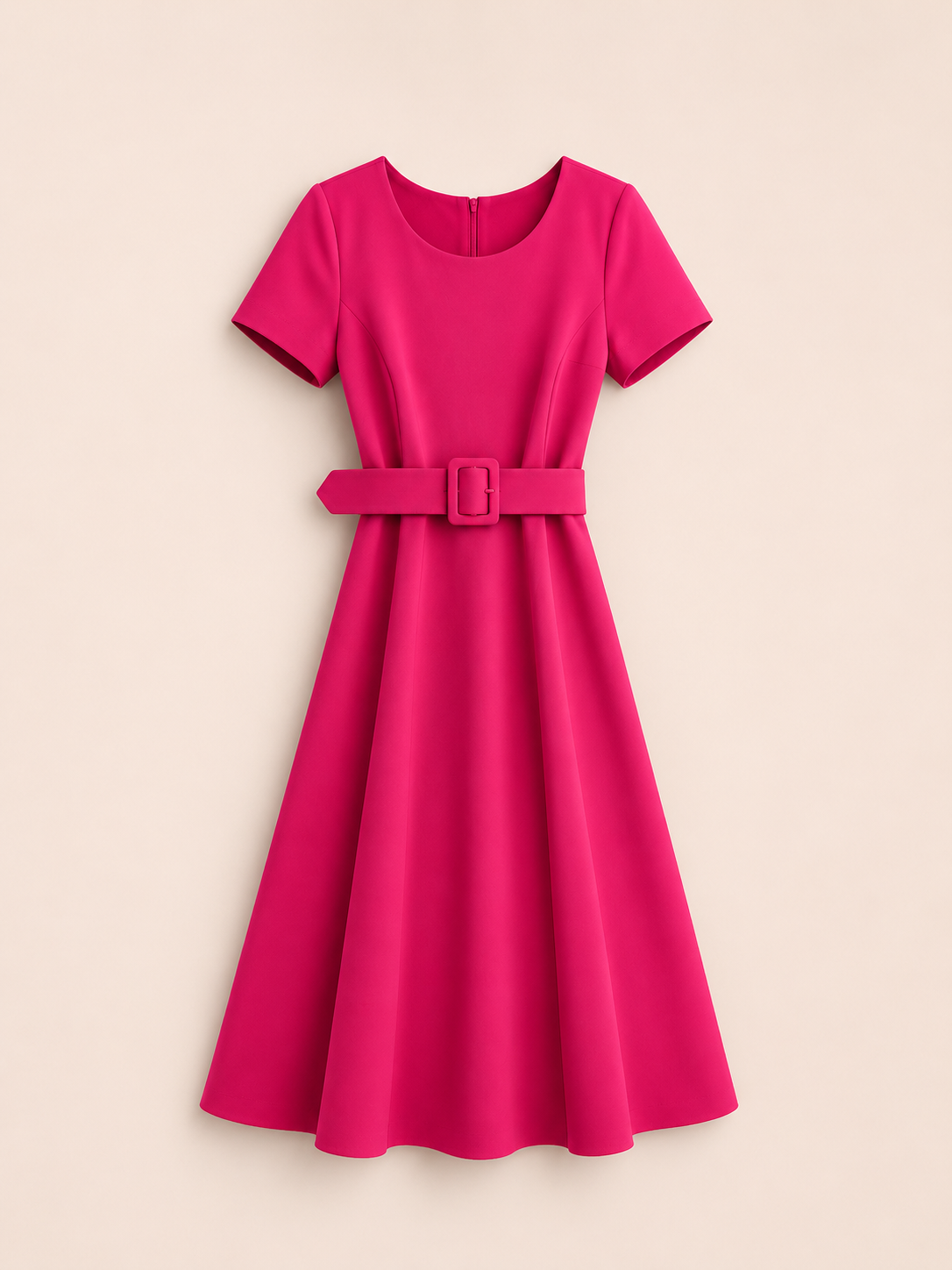 Rochie Midi cu Curea în Talie