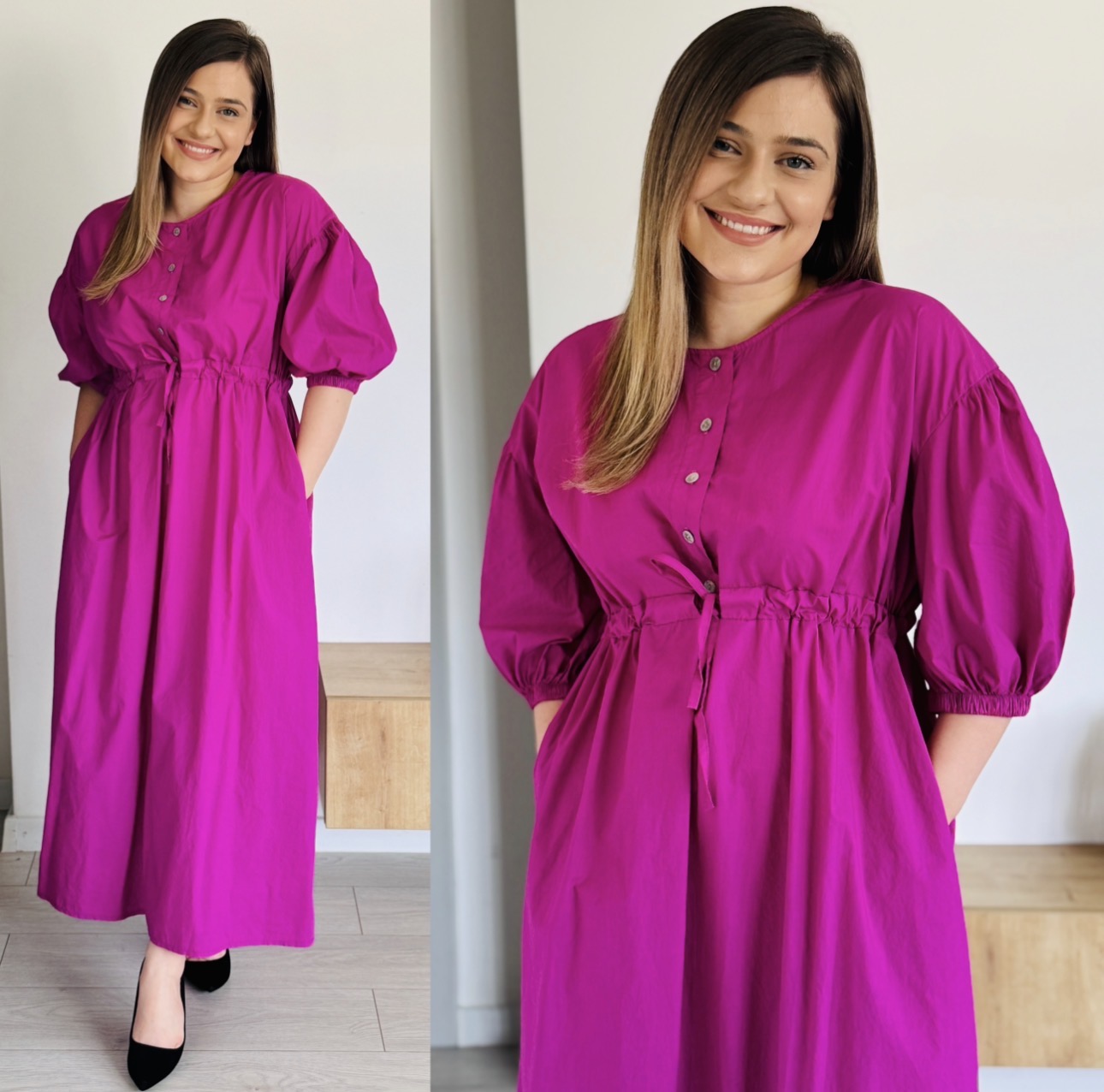 Produsul zilei🎀                                          Rochie maxi 100% bumbac cu cordon în talie