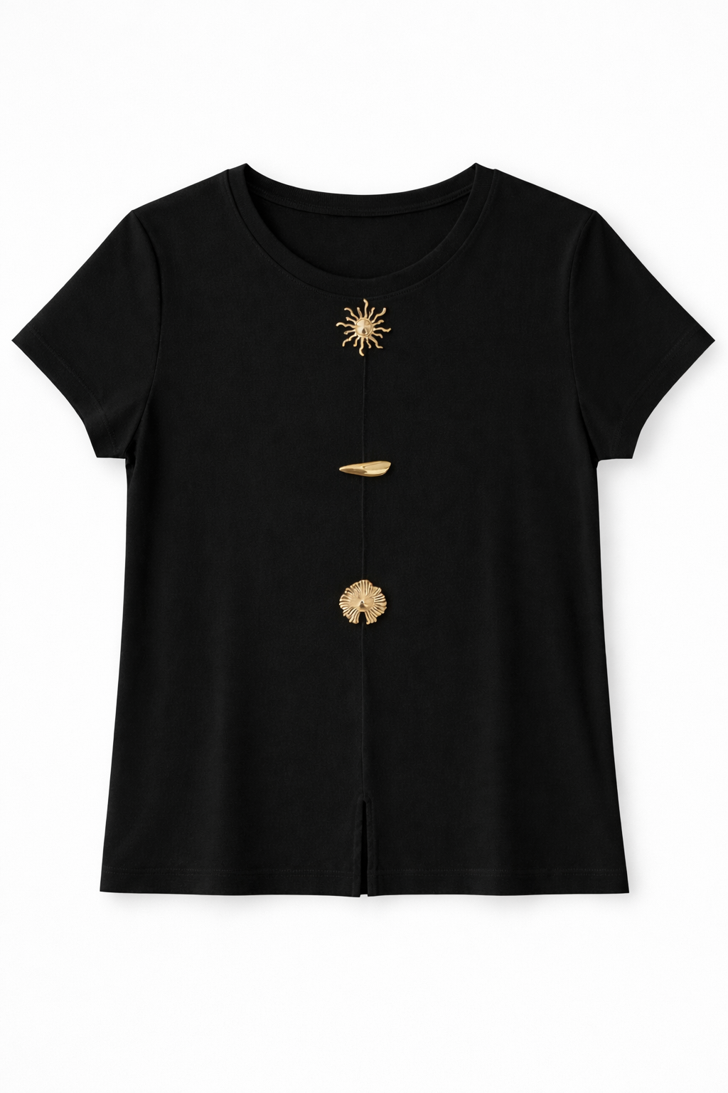 Bluză cu Aplicații Decorative Frontale