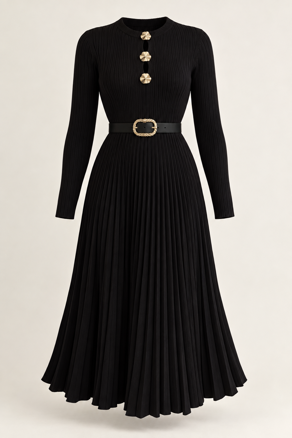 Rochie plisată elegantă cu curea