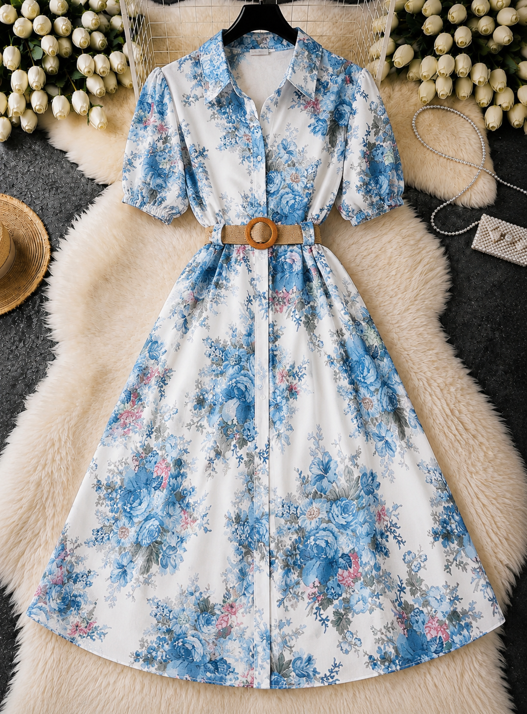 Articolul zilei 🎀                             Rochie maxi florală cu curea