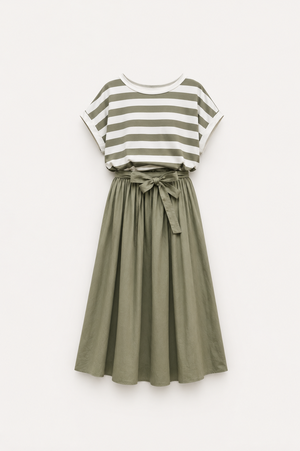Rochie casual cu dungi și talie elastică