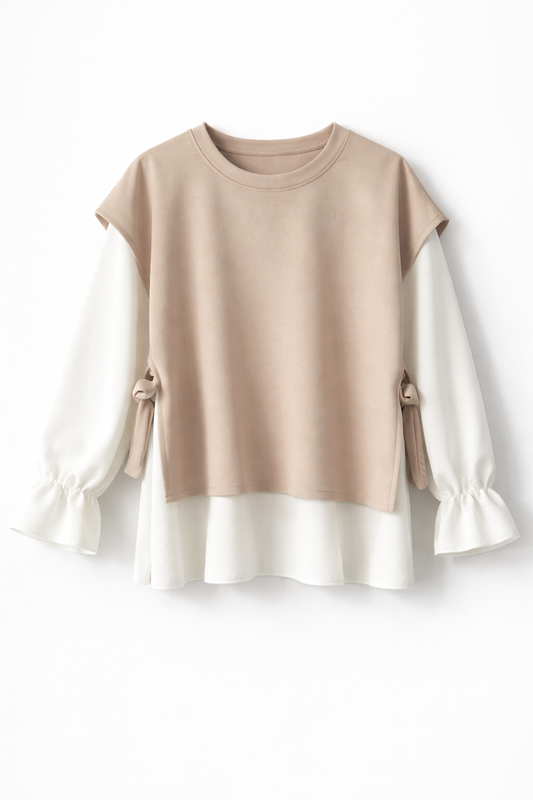 Bluză tip layering cu mâneci ample