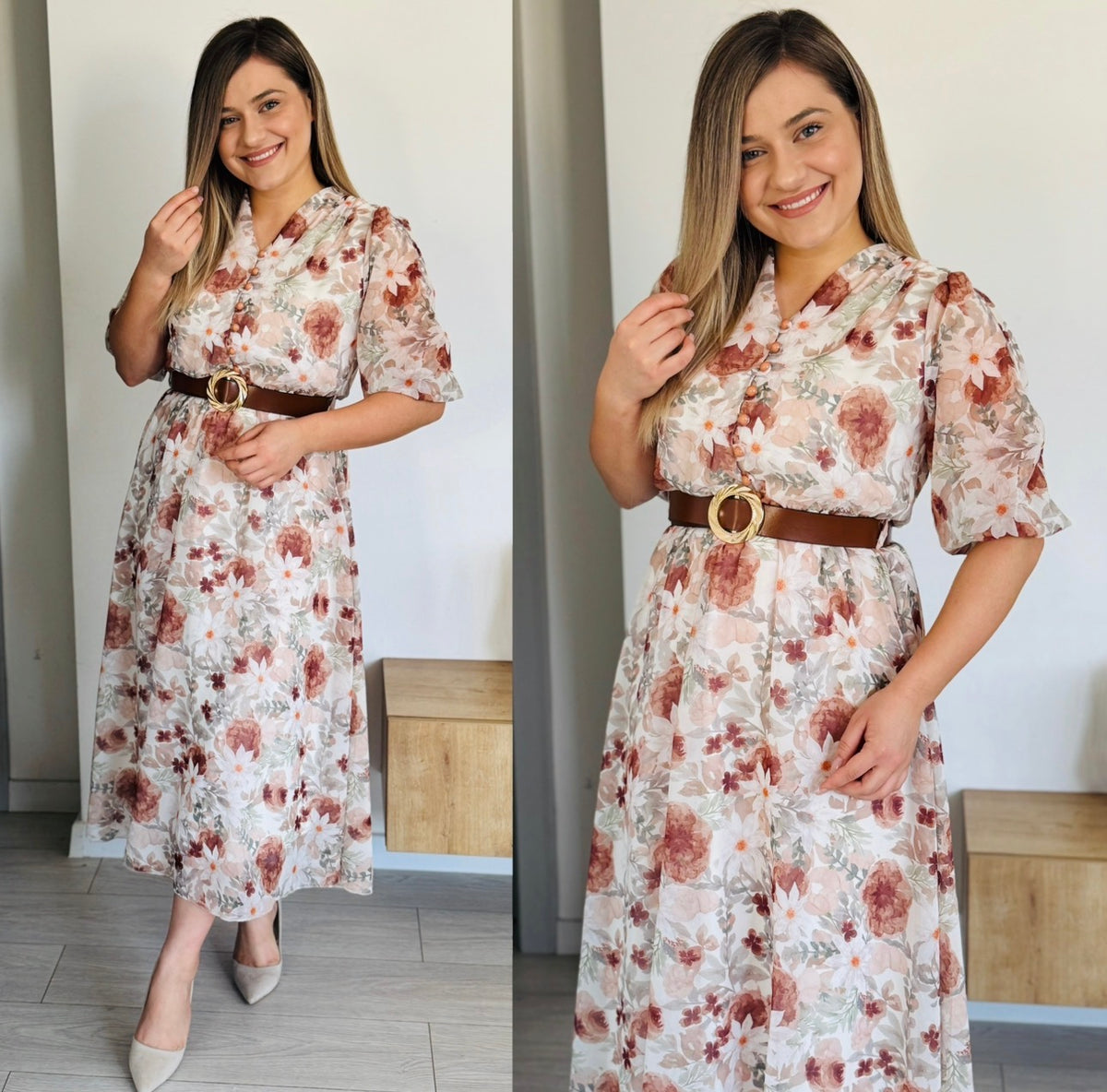 Rochie din voal cu curea