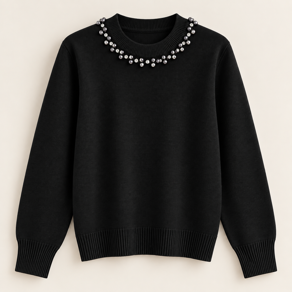 Pulover tricot cu perle