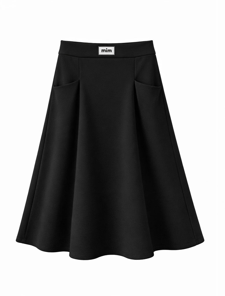 Fustă midi clos cu talie elastică – croi lejer și elegant
