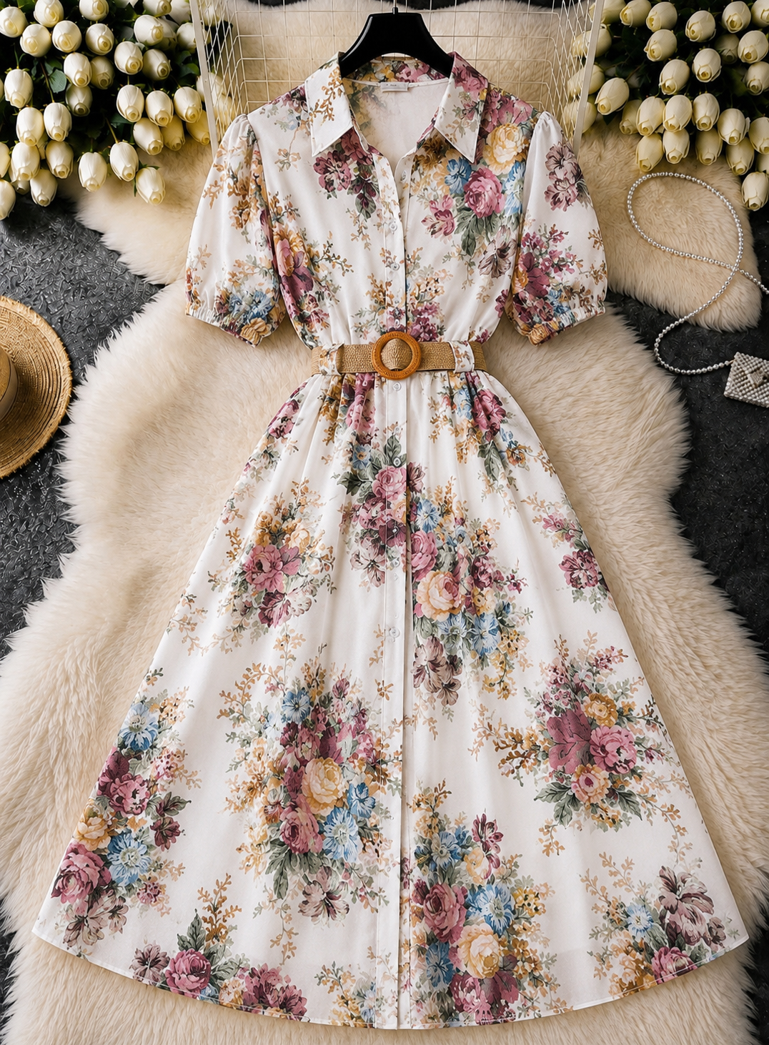 Articolul zilei 🎀                             Rochie maxi florală cu curea