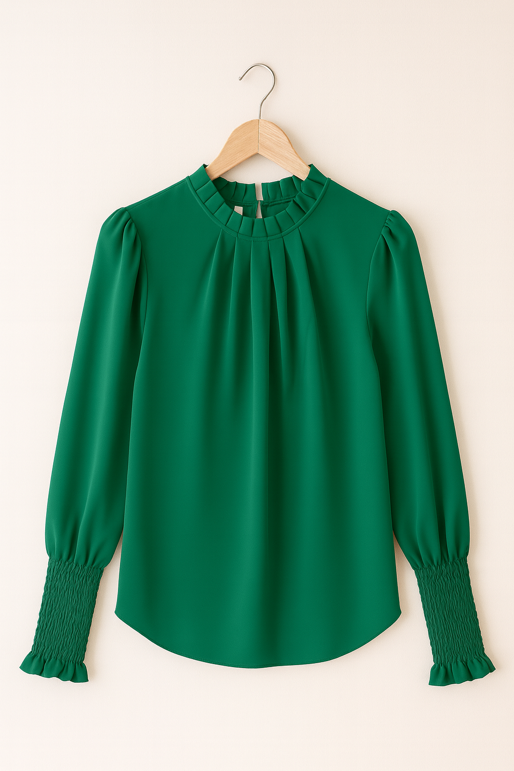 Bluza Elegantă cu Guler Plisat