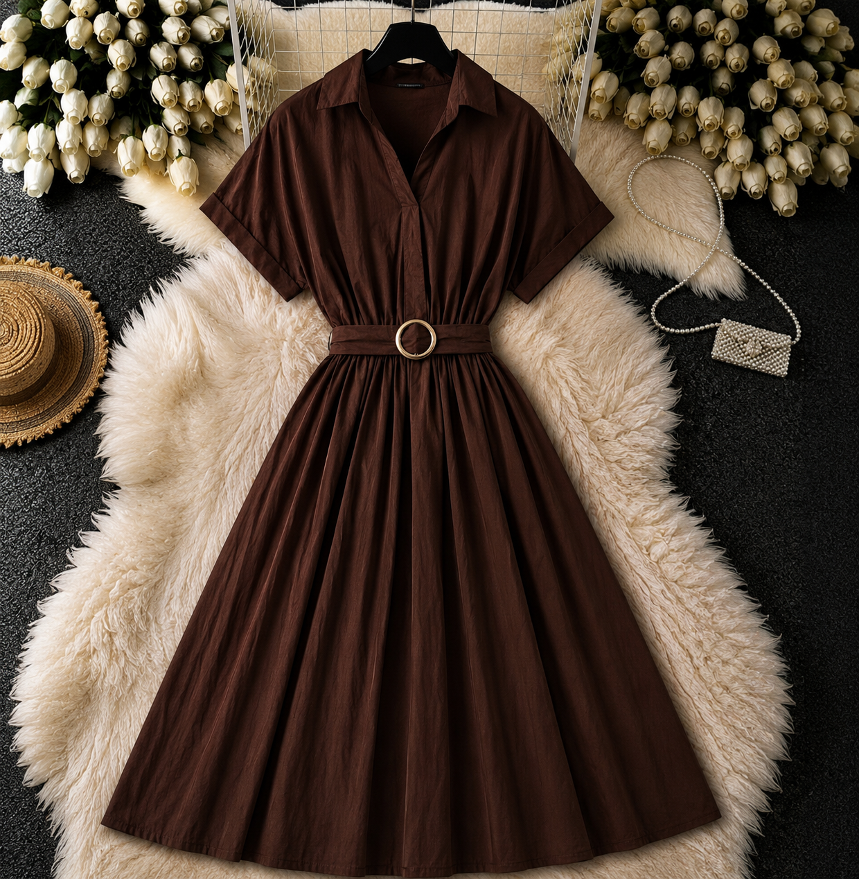 Rochie midi din bumbac