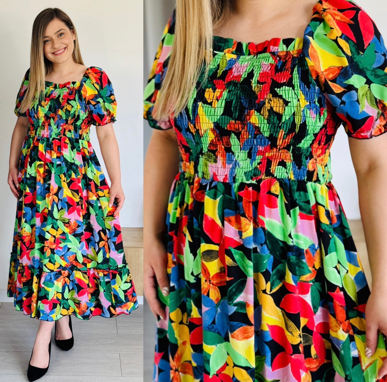 Rochie maxi cu imprimeu floral