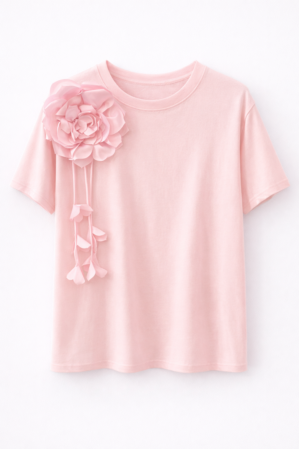 Tricou cu floare decorativă