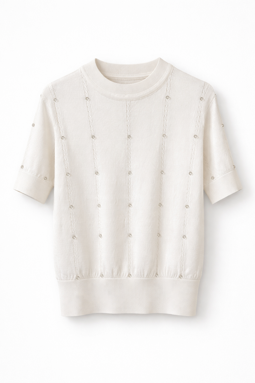 Bluză Tricotată cu Detalii Decorative
