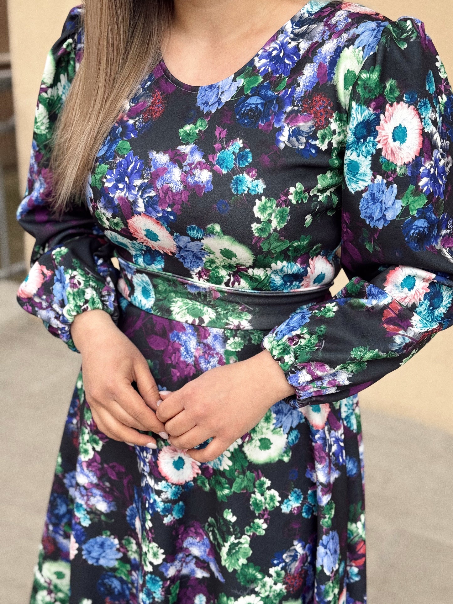 Rochie Elegantă Florală din Stofă Barbie