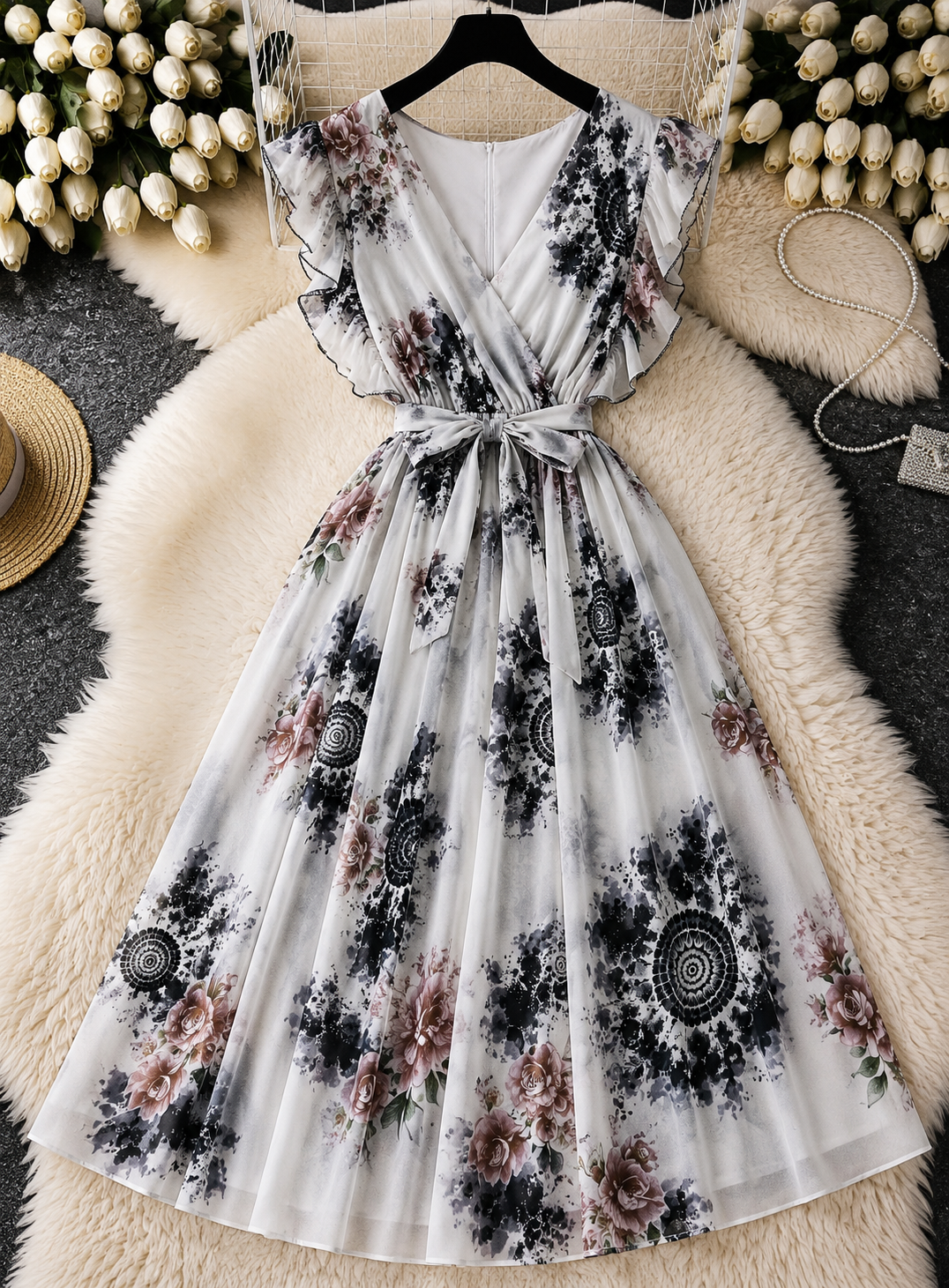 Articolul zilei 2 🎀                           Rochie vaporoasă cu imprimeu floral