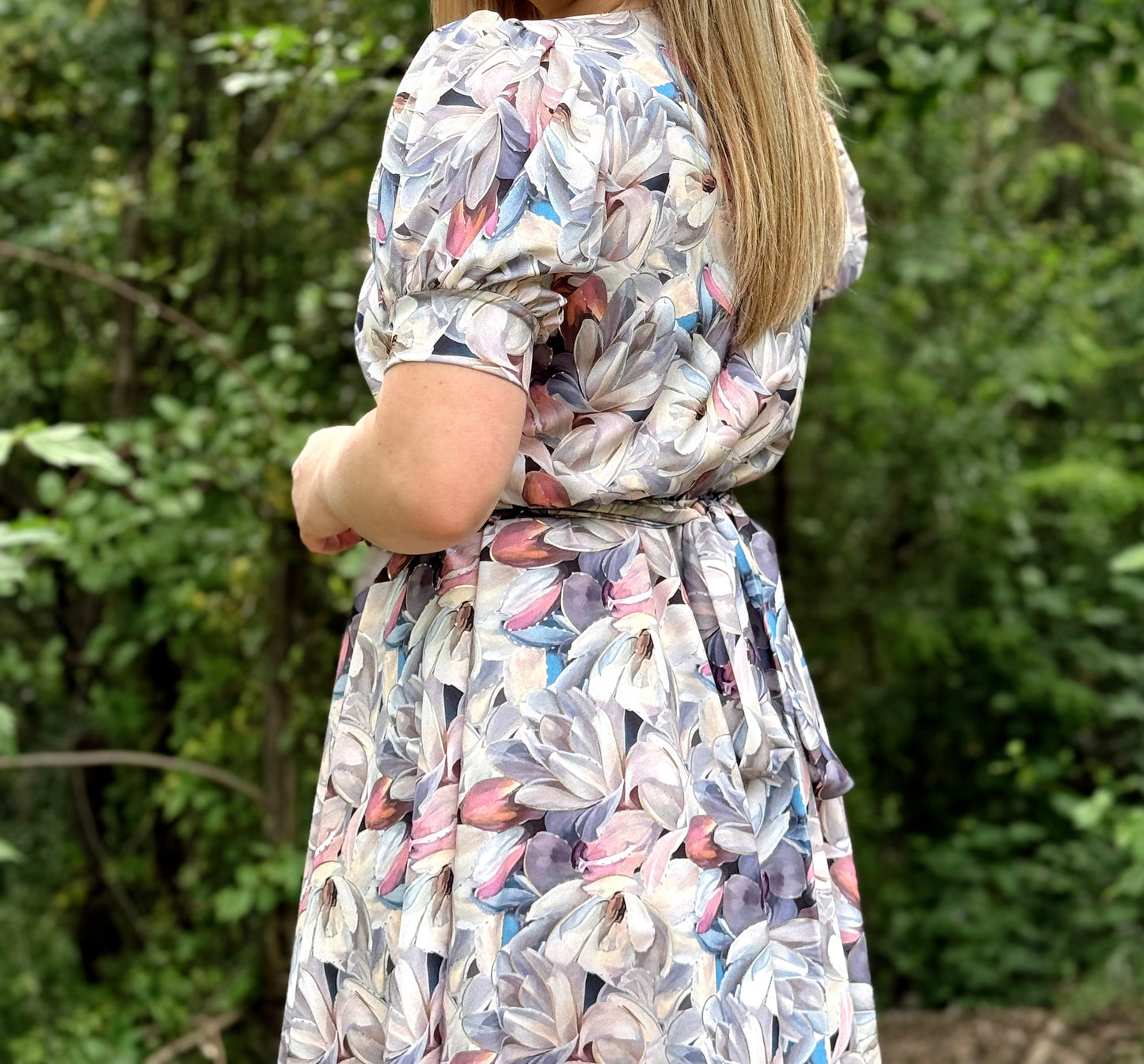 Rochie Midi din Vâscoză cu Imprimeu Floral
