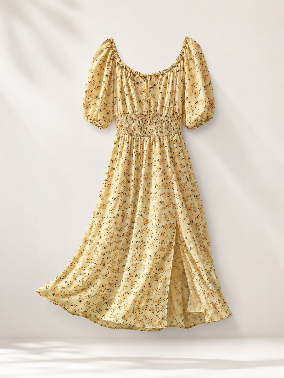 Rochie lungă florală cu talie elastică
