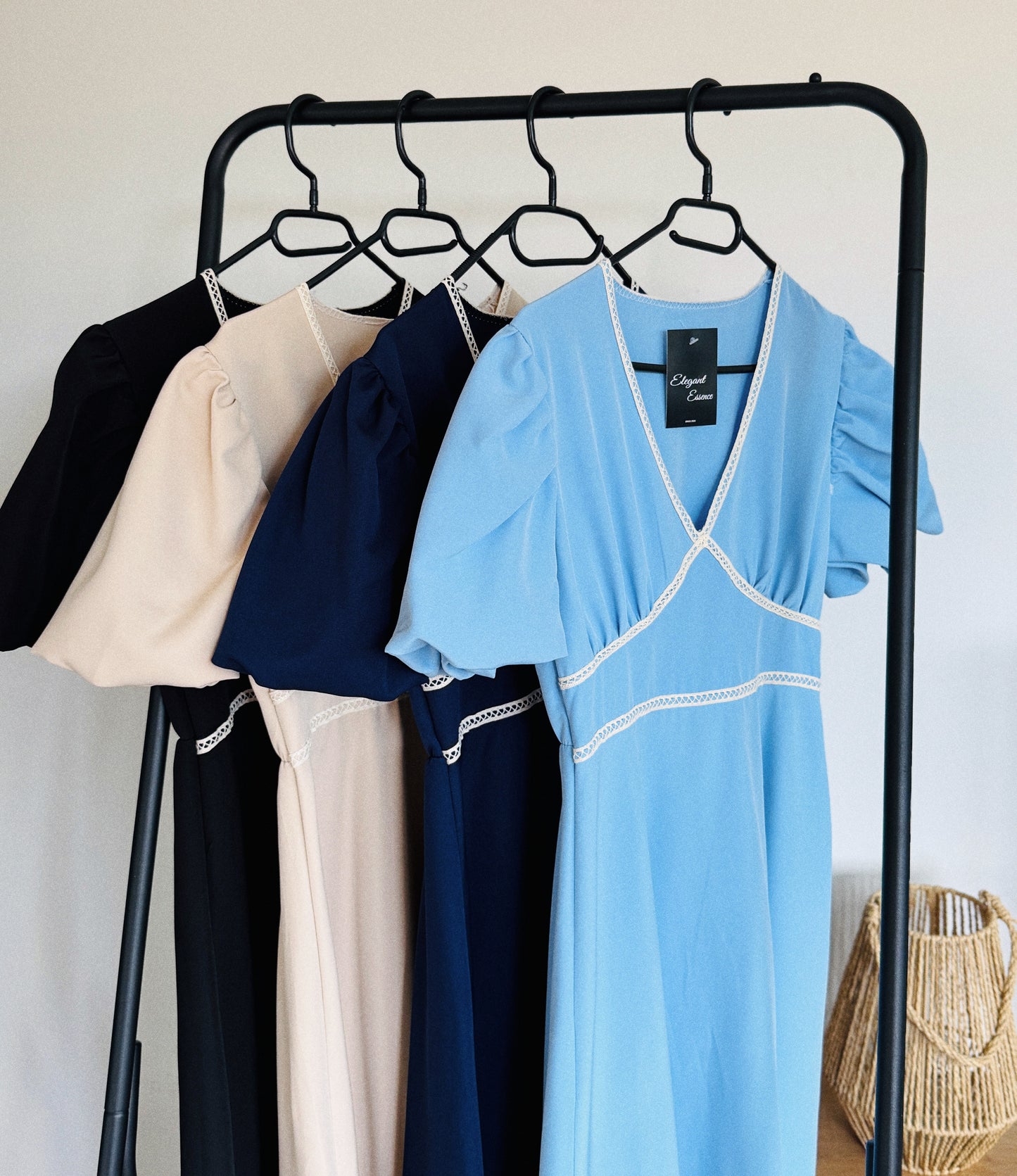 Rochie cu decolteu în V - Bleu