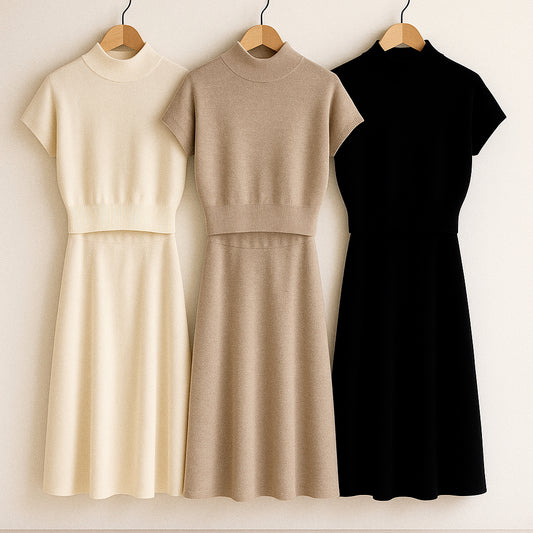 Set Tricotat cu Maletă și Fustă Lungă