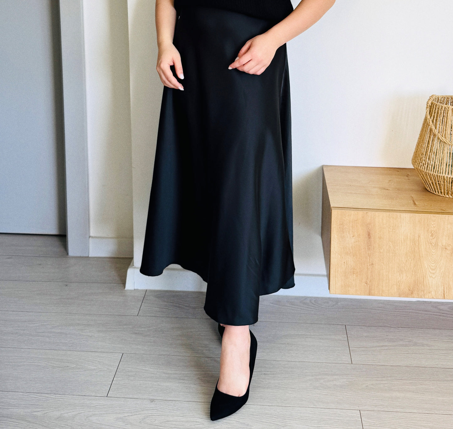 Fustă din satin plin