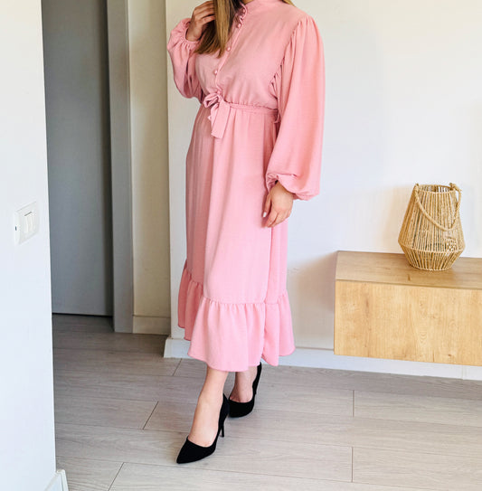 Rochie midi cu mâneci bufante