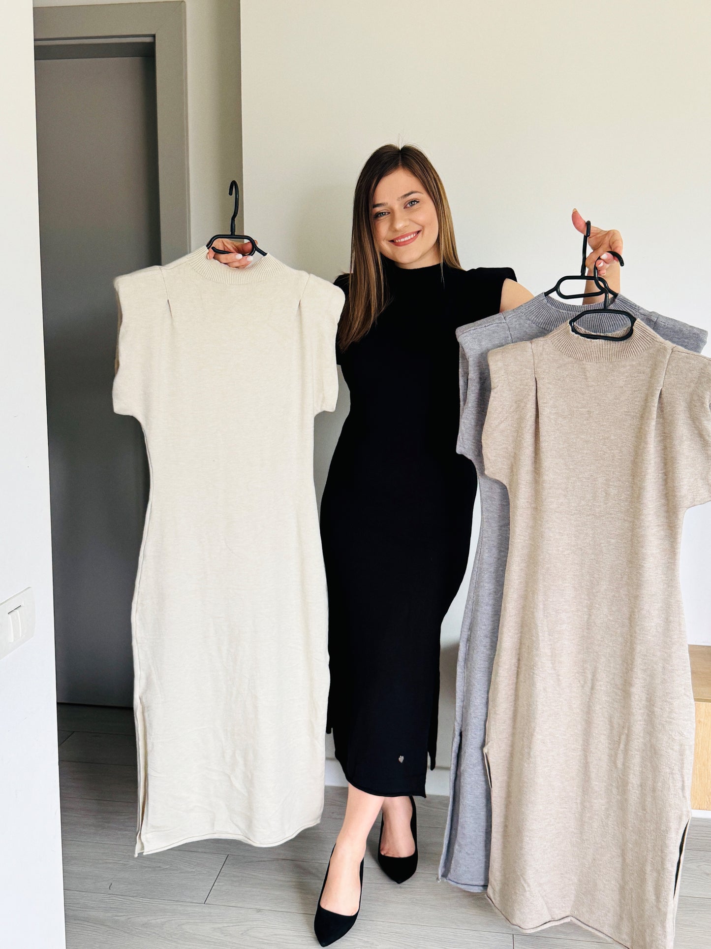 Rochie tricotată fără mâneci